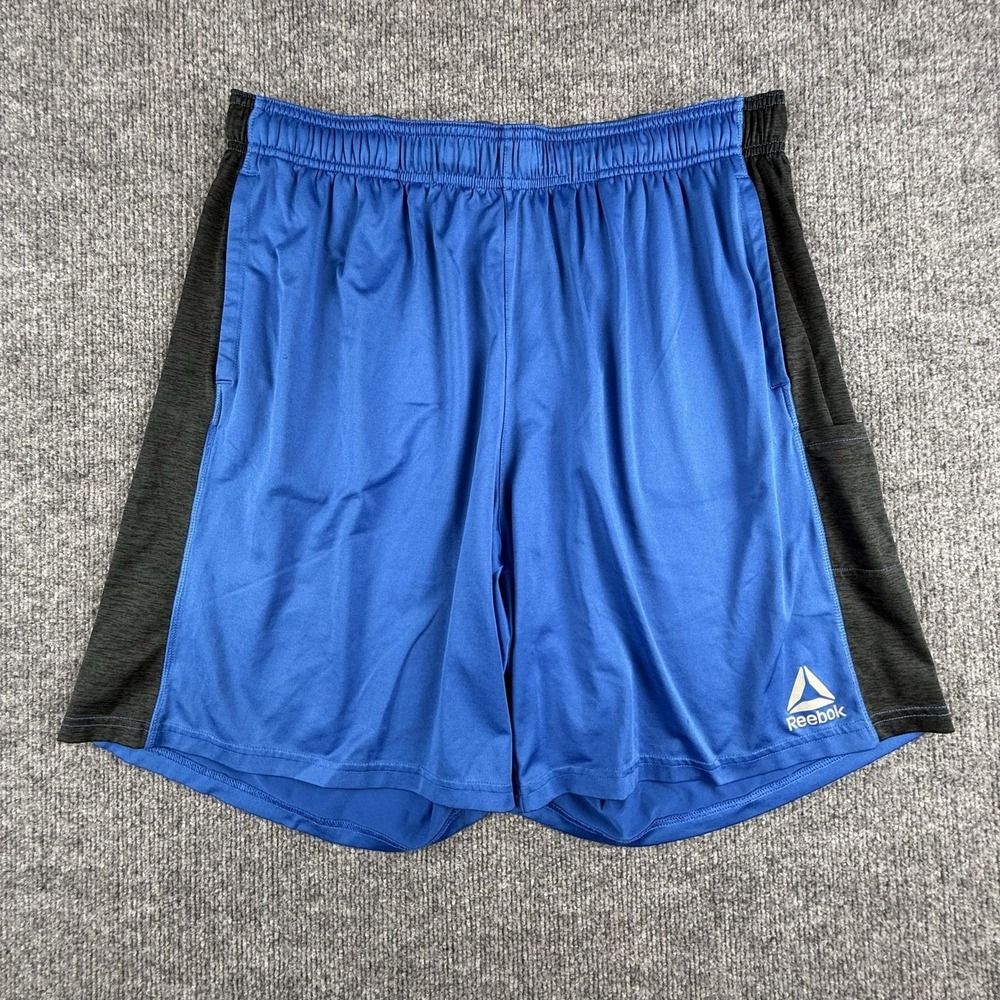 Reebok‎ Shorts Mens XL Blue Speedwick Colorblock Athletic Gym Running Training
